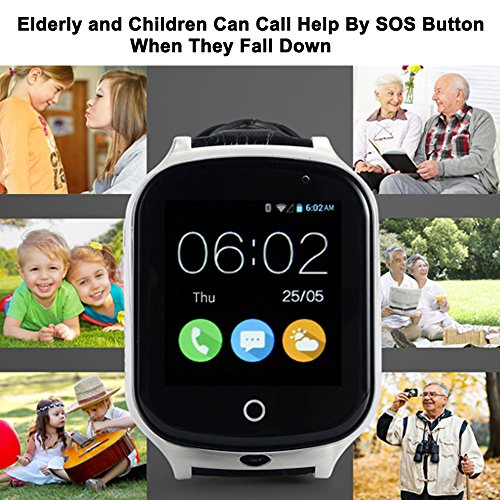 3G WiFi Phone Call GPS Smart Watch, Laxcido Real-time Tracking SOS GPS Tracker Watch, Geo-Fence Elderly GPS Watch Touch Screen Camera Step Counter Kids GPS Watch SOS Alarm Anti-Lost GPS Watch - Thumbnail 2