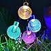 SUPSOO Solar String Light 20ft 30 LED Crystal Ball Waterproof String Lights Solar Powered Lighting for 8 Modes Lighting for Patio,Lawn,Garden,Wedding,Party,Christmas Decorations(Multi-Color)
