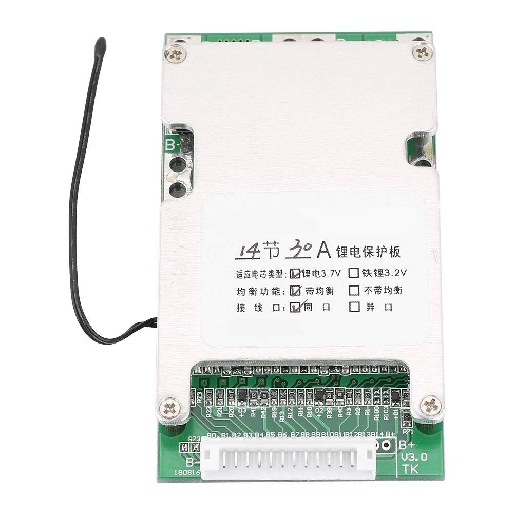 Lithium Battery Board, 14S 50V 30A PCB Board Overcharge Over-discharge Overcurrent Short-circuit PCB Circuit Board other electronic components 52v 14s