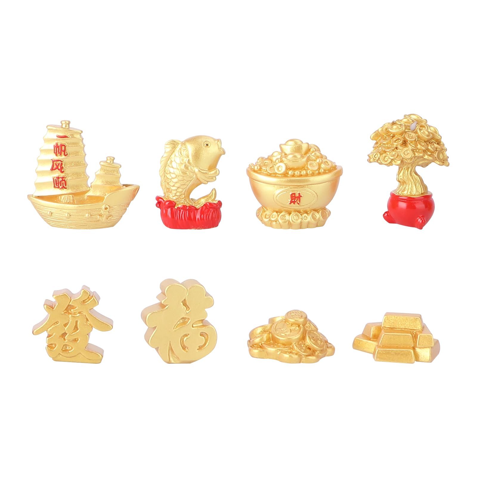 8pcs Auspicious Crafts Year of Adornment Desktop Ornaments for Home Decor Chinese Year Mascot Decorations for