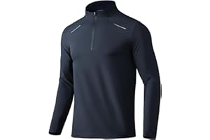 BANTREK Men Quarter Zip Pullovers Lightweight Long Sleeve Golf Shirts Dry Fit 1/4 Zip Athletic Shirt for Workout Running