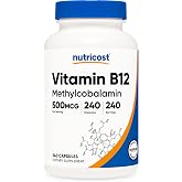 Nutricost Vitamin B12 Supplement (500mcg) 240 Capsules, Methylcobalamin | Vegan, GMO-Free, Gluten-Free