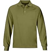 MOHEEN Men's Casual Golf Polo Shirts Outdoor Quick Dry Long Sleeve Tops Moisture Wicking Performance Polo Shirt with Pocket