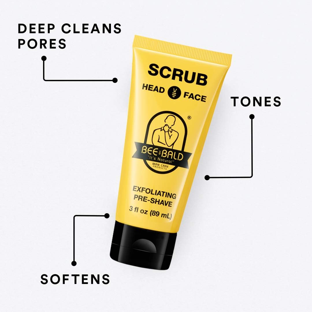 Bee Bald SCRUB Exfoliating Pre-Shave deep cleans and removes pore clogging dirt, oil and dry, flaky skin - Image 5