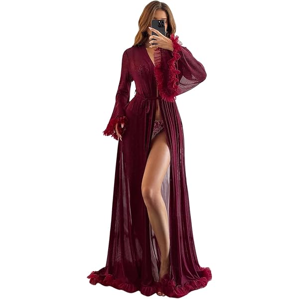 Amazon.com: BUTTZO Women Sexy Long Lace Dress Sheer Gown See Through Lingerie Kimono Robe (Black, One Size): Clothing, Shoes & Jewelry Amazon.com: BUTTZO Women Sexy Long Lace Dress Sheer Gown See Through Lingerie Kimono Robe (Black, One Size): Clothing, Shoes & Jewelry
