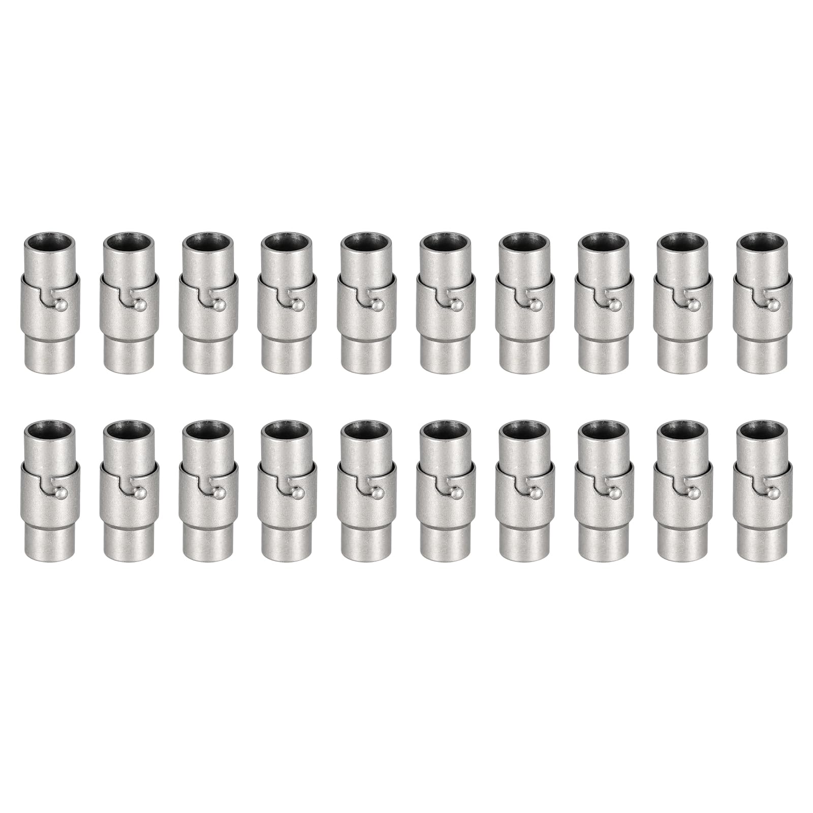 uxcell Leather Cord End Clasp, 20Pcs 5mm Hole Leather Clasps, Cord End Caps Closures Leather Cord Buckle for Jewelry Making DIY Supplies Crafts, Grey