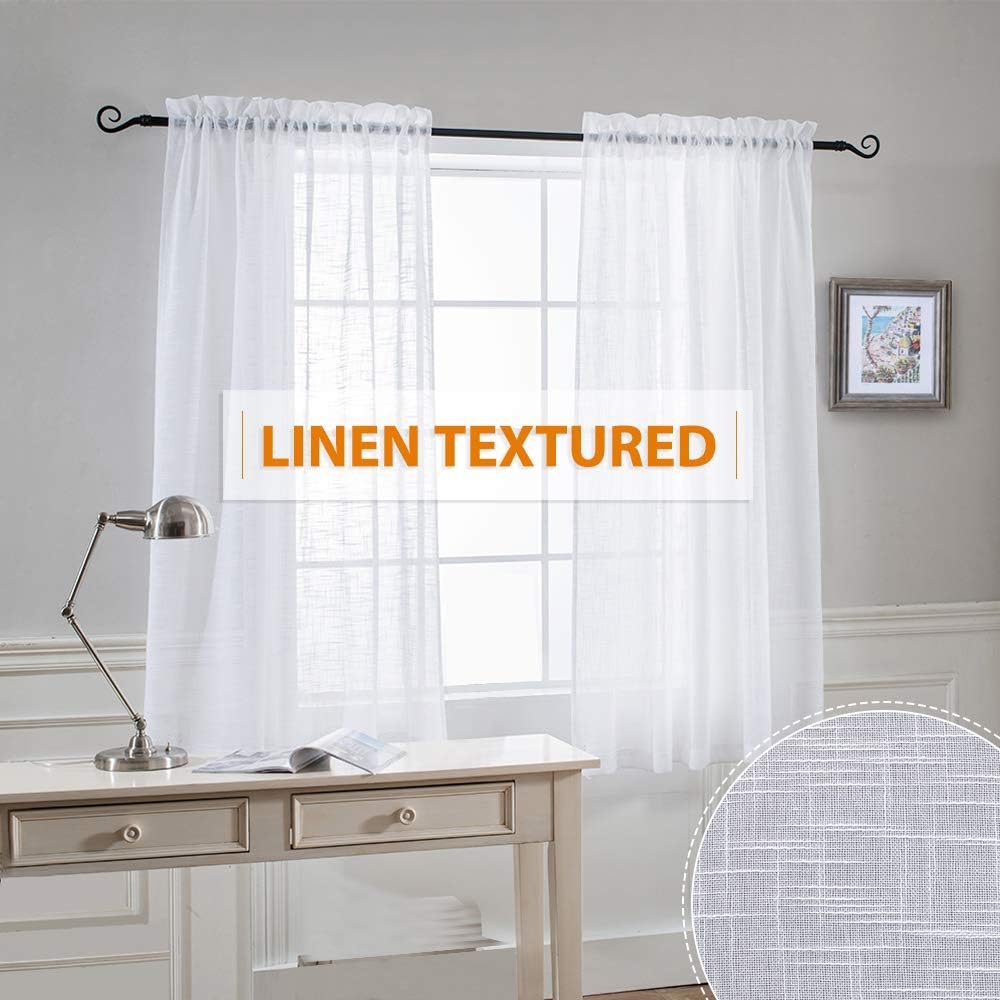 Premium White Voile Window Dressing RYB HOME Decoration Open Weave