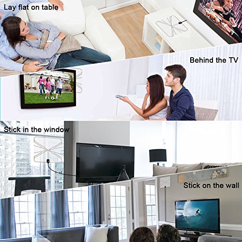 Eboxer Indoor Digital TV Antenna, 1080P 4K Support Television Antenna, Signal Amplifier Receiver, Television Accessory Attachment, Domestic Smart Electronic Antenna