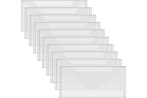 10 Pack Large Size Dies and Stamps Storage Pockets Bags,9.5x4.5inch Transparent Plastic Sturdy Storage Envelopes Folders for 