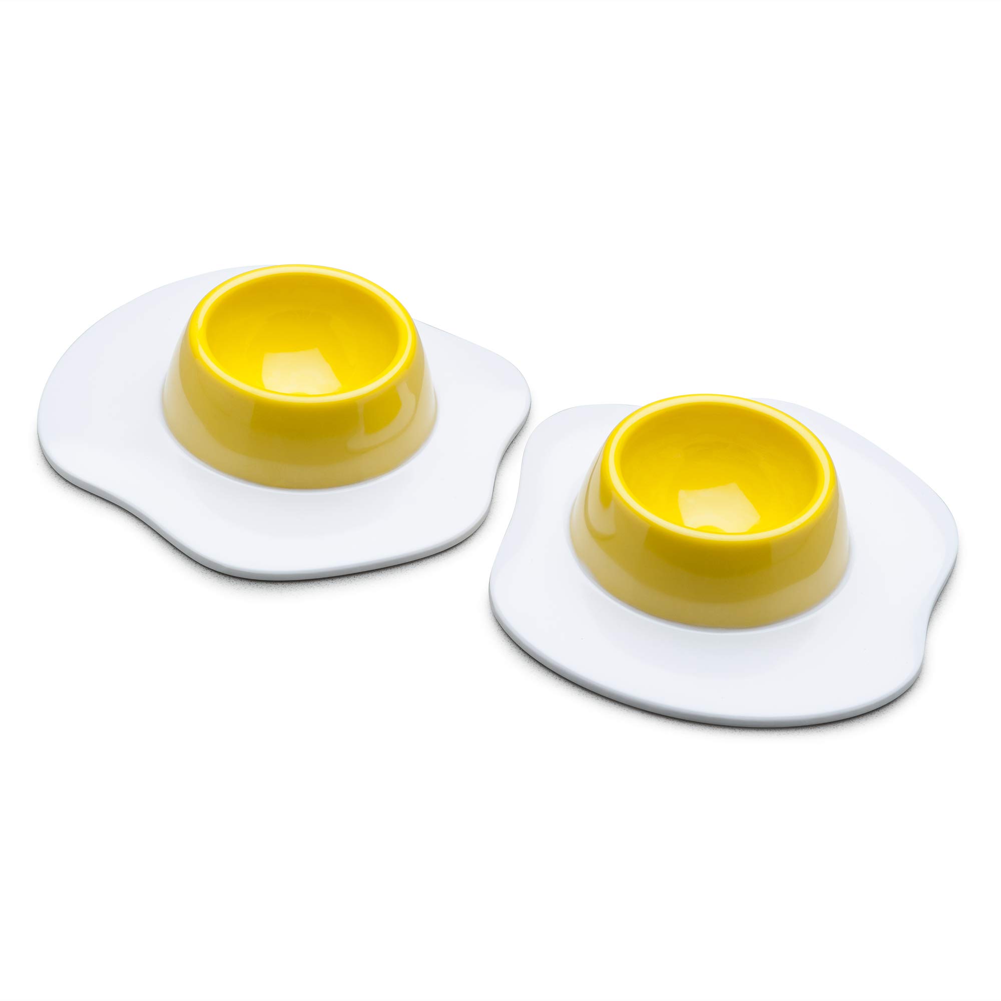 Zeal Set of 2 Egg Cups, Egg Design, White/Yellow