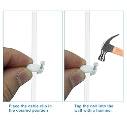 LVADUHF 200Pcs Flat Cable Wire Clips, 8mm White