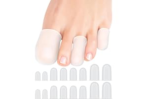 Uwbettry 16-Pack Silicone Toe Protectors and Caps, Gel Toe Covers Bandage Sleeves for Women & Men Pain Relief, Cushion Pads f