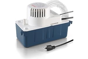 VEVOR Condensate Pump, 1/33 HP, 100 GPH, 22 ft Lift, 115V Automatic Condensation Removal Pump with Safety Switch & 20 ft Tubi