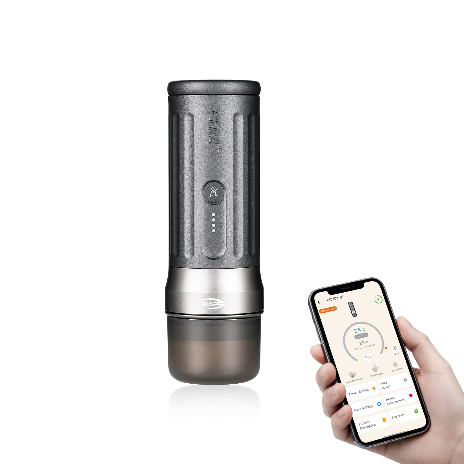 Photo 1 of IKAPE Newly KAPO K2 Pro Portable Espresso Machine with Bl uetooth APP Connect & 58mm Bottomless Basket, Electric Coffee Maker 20 Bar Pressure, for Home, Travel, Camping