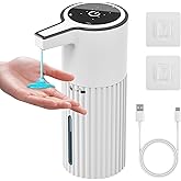 HOMELYLIFE Automatic Luquid Soap Dispenser, 13.53oz/400ml Touchless Soap Dispenser with 4 Adjustable Levels, 1800mAh USB Rechargeable Smart Hand Free Dispenser for Bathroom, Kitchen, Office, Home