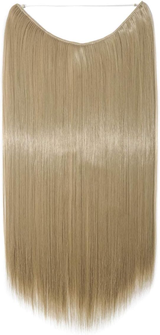 Secret Headband Wire in Natural Hair Extensions Rubber Band Straight Curly Wavy Hairpieces Brown Blonde Ombre for Women 20" Straight - Image 4