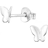 Butterfly 925 Sterling Silver Stud Earrings, Ultra-Tiny Minimalist Jewelry