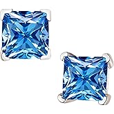 Moissanite Stud Earrings for Women, 0.8-2ct D Color, VVS1 Clarity, White Gold-Plated 925 Sterling Silver Stud Earrings, Anniversary Birthday for Women Men