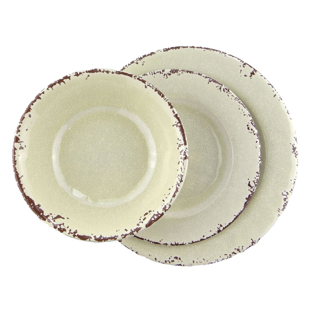 Rustic Style 12Piece Melamine Dinnerware Dishes Sets,Service for 4