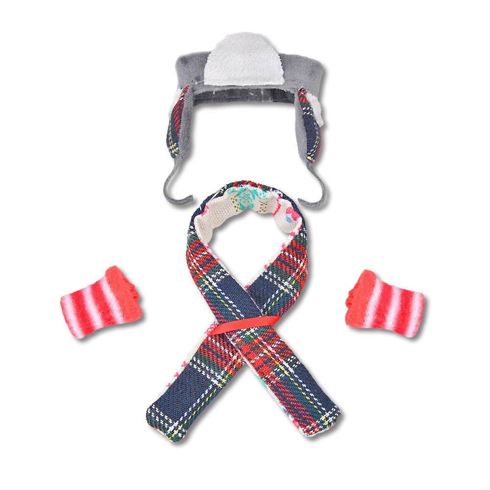 E-TING Claus Couture Clothing for Elf on the Shelf (Hat+Sock+Scarf)