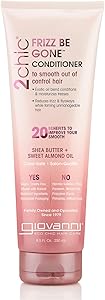 GIOVANNI 2chic Frizz Be Gone Conditioner - Anti Frizz Natural Hair Smoothing Formula with Shea Butter & Sweet Almond Oil, Mac