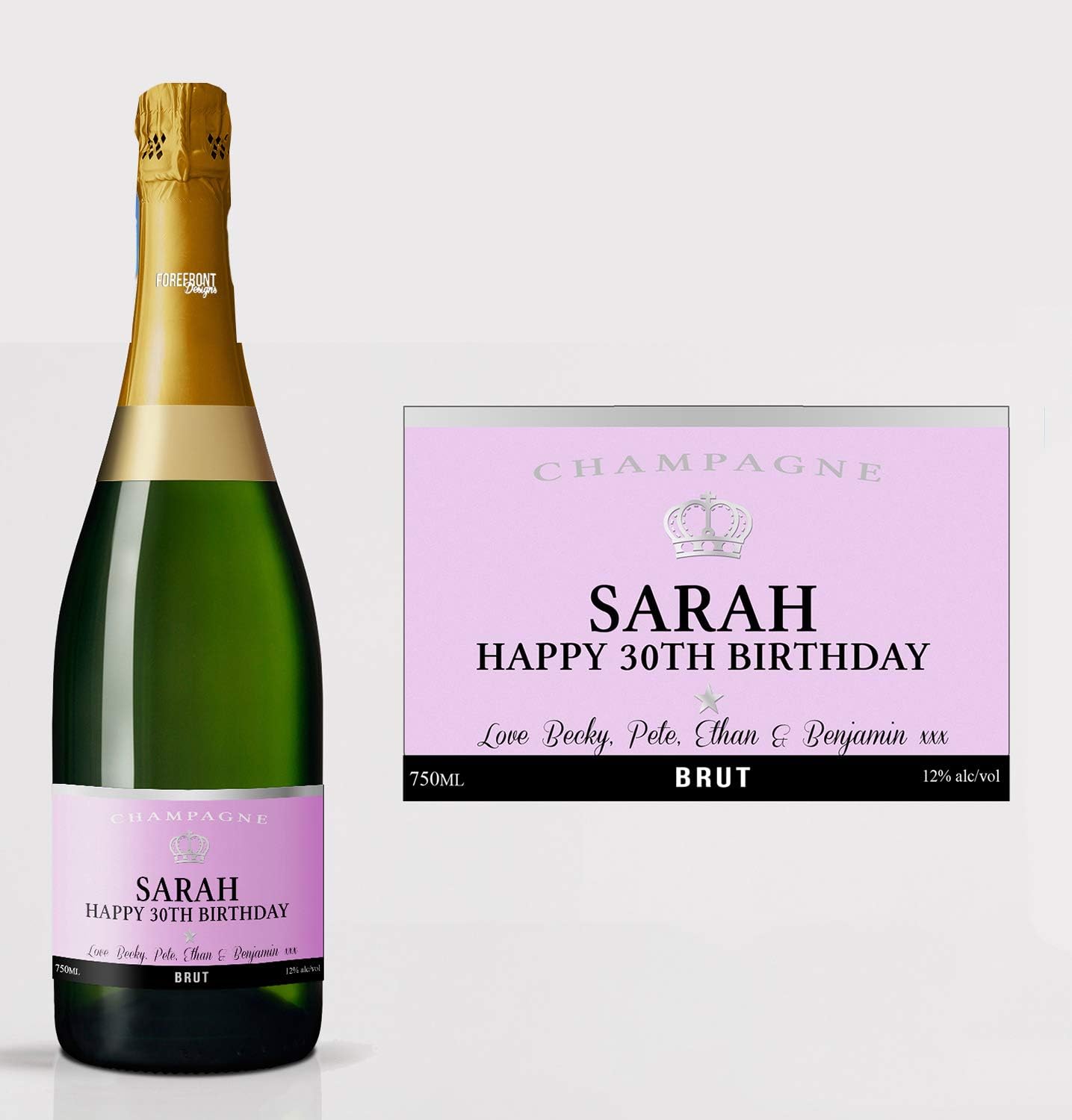 Etiquette Personnalisee Pour Bouteille De Champagne Idee Cadeau Parfaite N Importe Quel Mot Pour Toute Occasion Ou Evenement Cadeau De Fete De Mariage D Anniversaire Amazon Fr Cuisine Maison