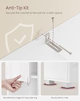 VASAGLE Tall Bathroom Cabinet White BBC560P31 Slim Storage 30x30x170 cm view 6