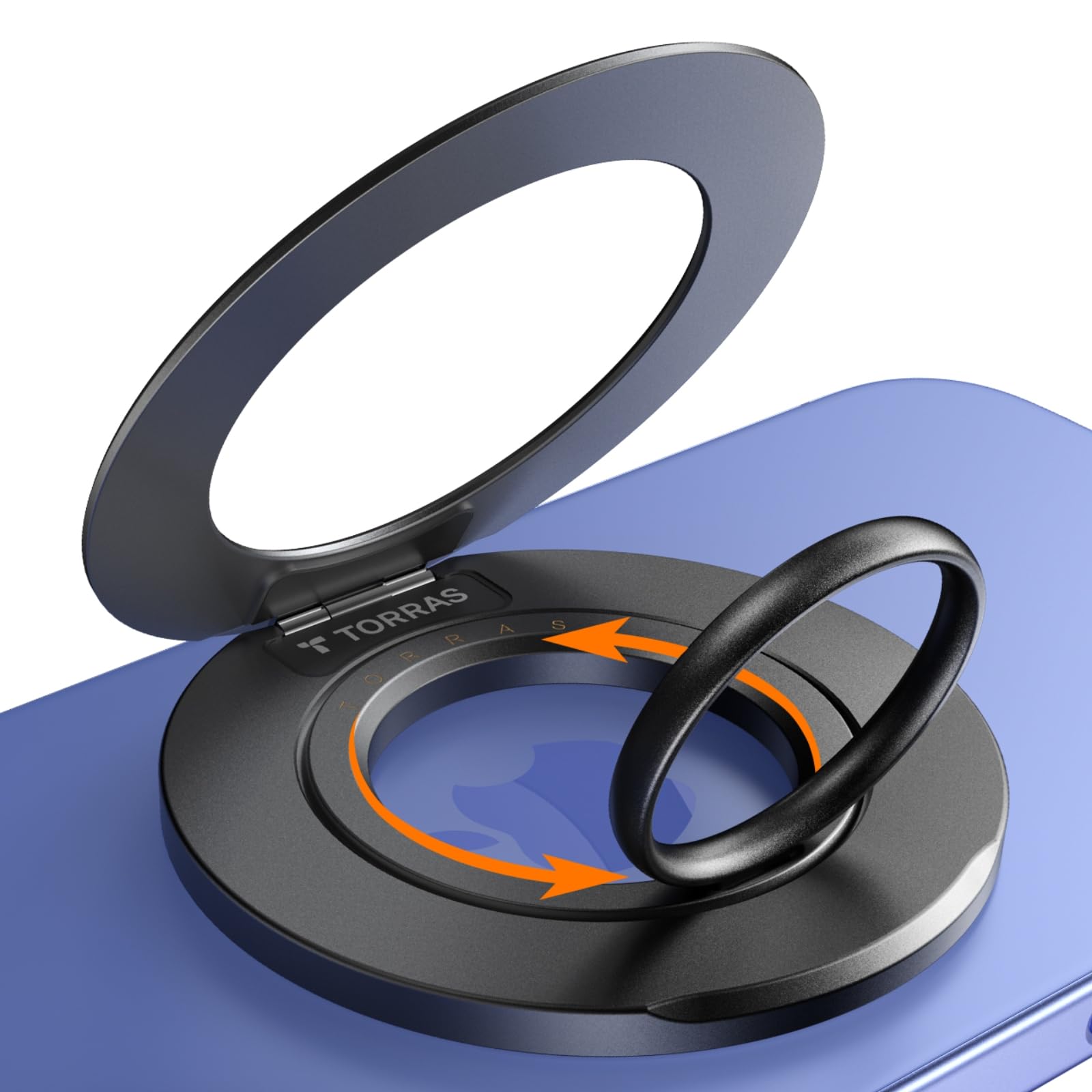 Photo 1 of TORRAS Upgrade Gen2.0 (Dual-Ring) Fit for MagSafe Phone Grip Ring Holder, Kickstand Magnetic, Compatible with MagSafe Accessories for iPhone 16/15/14/13/12/11 Samsung, Google, Android, Matte Black