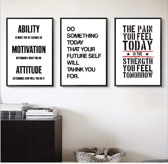 agwKE2 Fitness Motivational Quote Posters Print Minimalist Wall Art