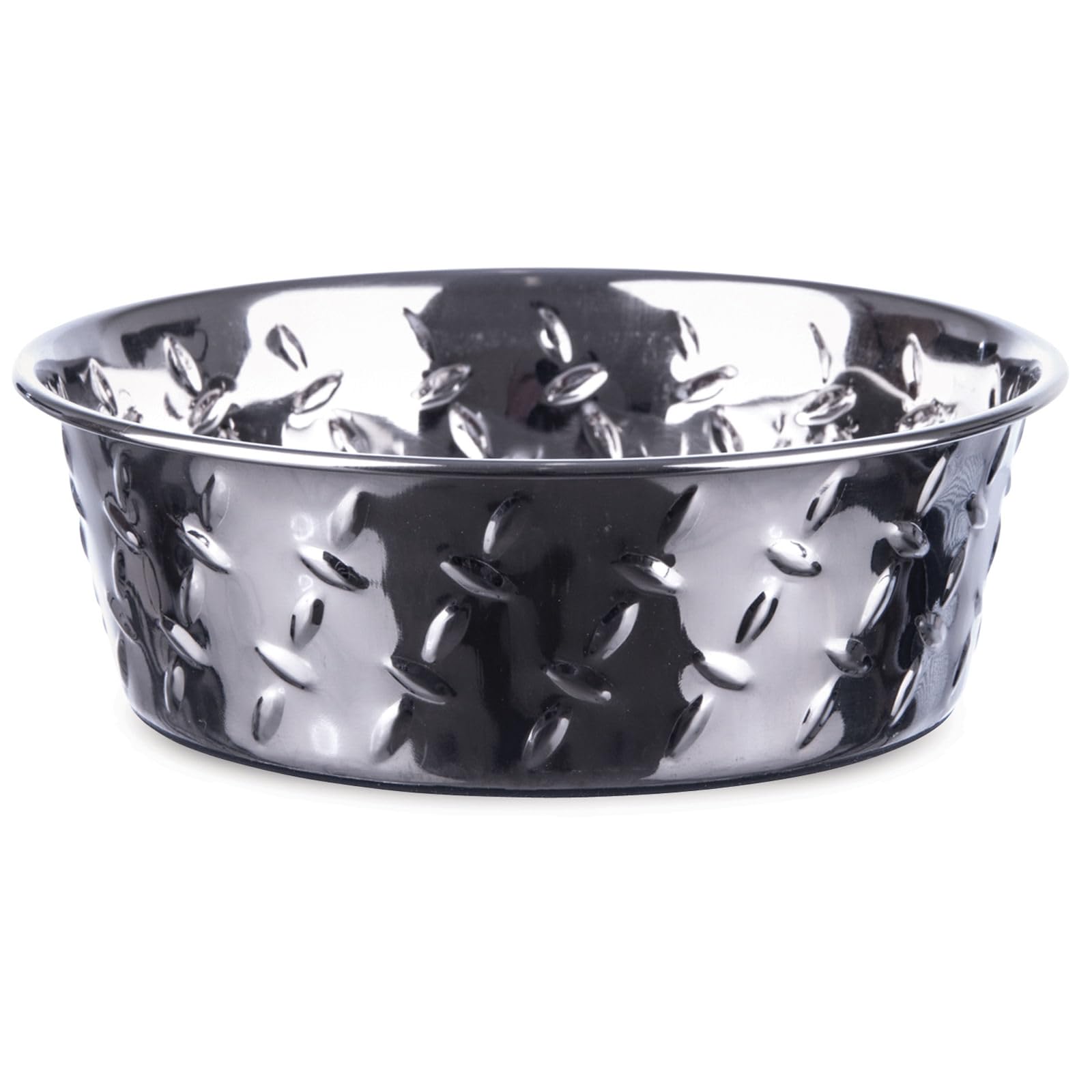 Loving Pets Ruff-N-Tuff Diamond Plated Dog Bowl Stainless Steel Heavy Weighted Dish - Small (950 ml)
