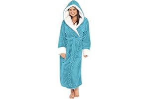 QINNYO Bath Robes for Women With Hood After Shower Heavy Fuzzy Robes Long Female Bathrobe Plus Size Christmas Gifts for Women