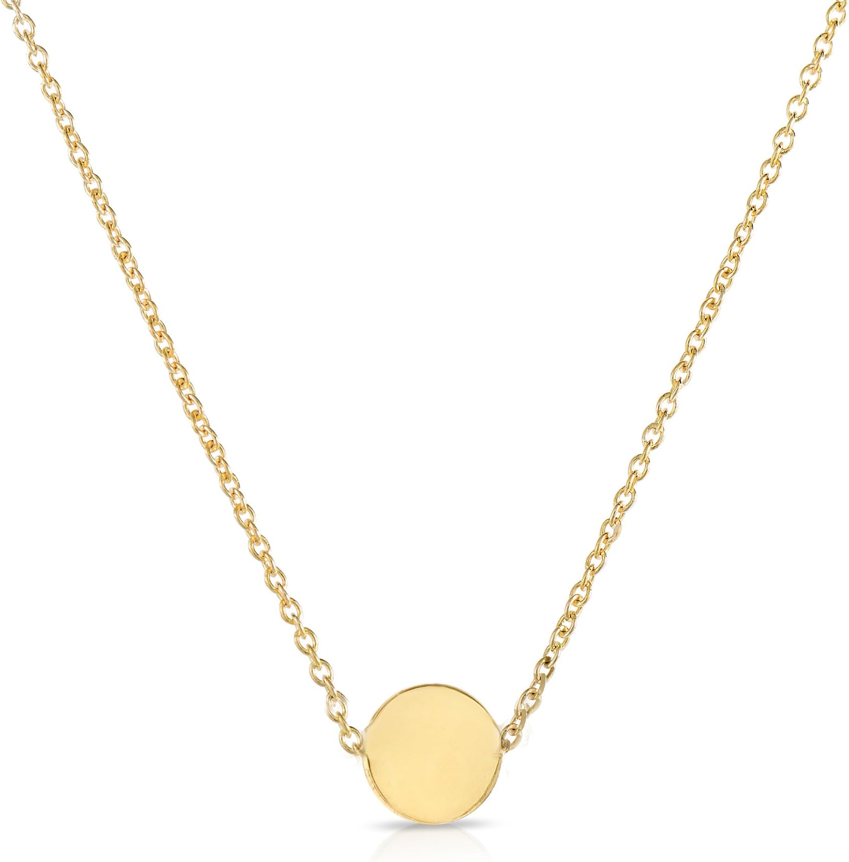 Tiny Disc Necklace 14k Yellow Gold