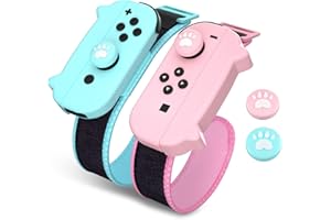 NANANINO Dance Switch Wristband, Wrist Bands for Dance Switch 2023 2022 2021 2020 2019, Adjustable Elastic Straps for Joy-Cons Controller - PinkBlue (2 Packs)