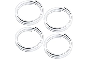HINZIC 4 Pcs 925 Sterling Silver Split Jump Ring, 6mm Small Necklace Jewelry Clasp, Open Connector Closures, Key Rings Bracelet Earring Charm