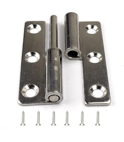 Heavy Duty Gate Hinges - AISI 304 Stainless Steel One-Piece Cast With Right-Handed Sliding Bolt Latch & Adjustable Silent Pads For Vinyl Gates, Farm Fence Gate, Courtyard Gate, Wood/Iron Fences Gates, Hinges