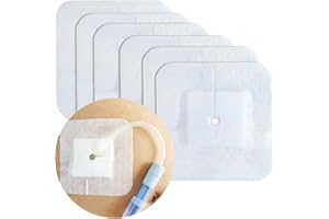 EASETOU Feeding Tube Pad Gtube Covers, Split Drain Adhesive Bandage PD Peritoneal Dialysis Catheter Patch Supplies PEG J Foley Tubing Stabilization Device(Pack of 20)