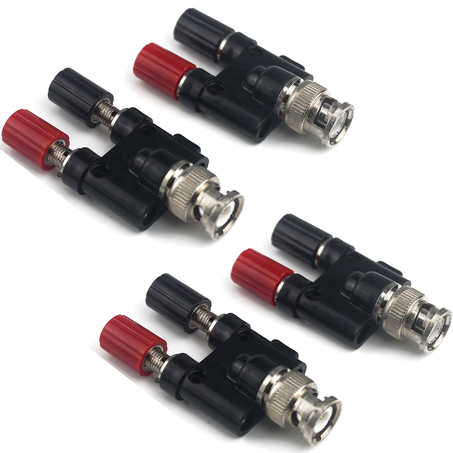 Aoowei BNC Plug to Banana Jack Socket Binding Post 4 mm for Audio Adapter Connector 4-Pack