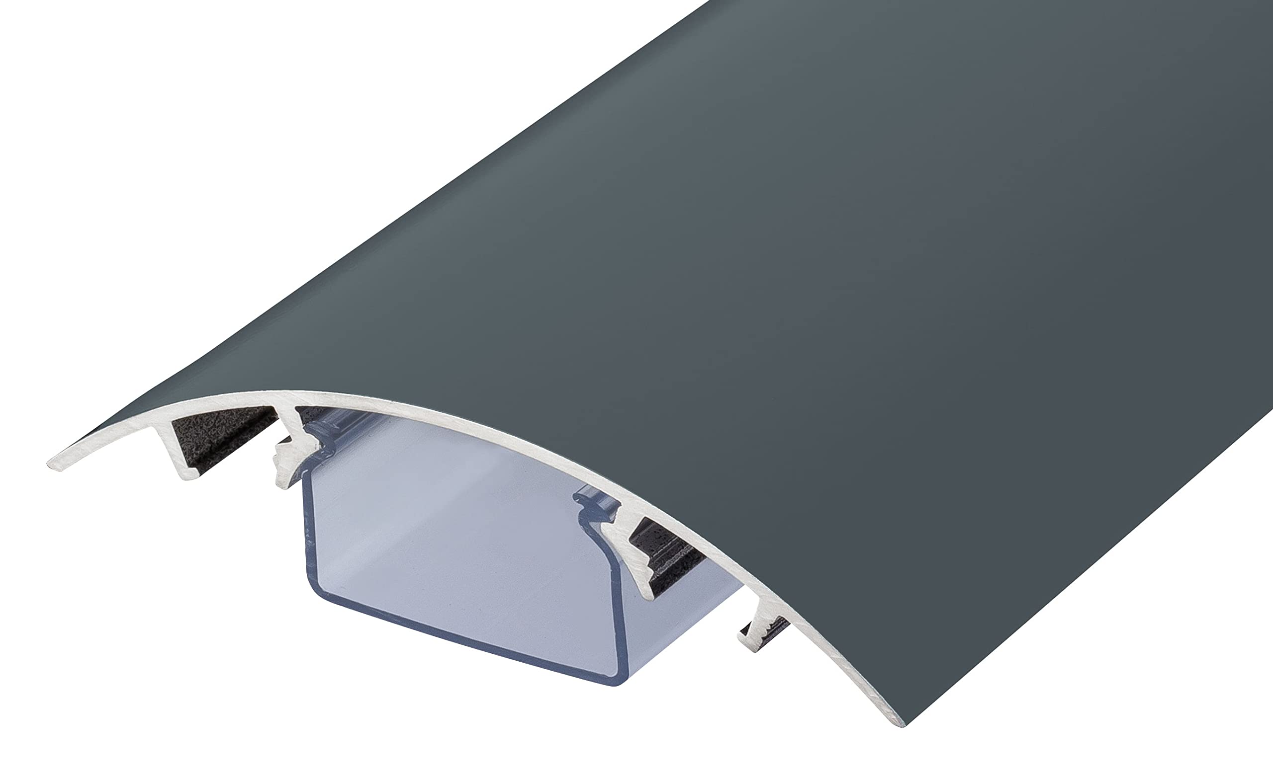 Aluminium cable duct in anthracite silk matt RAL7016 in different lengths compartment cover cable management ALUNOVO (length: 120cm)