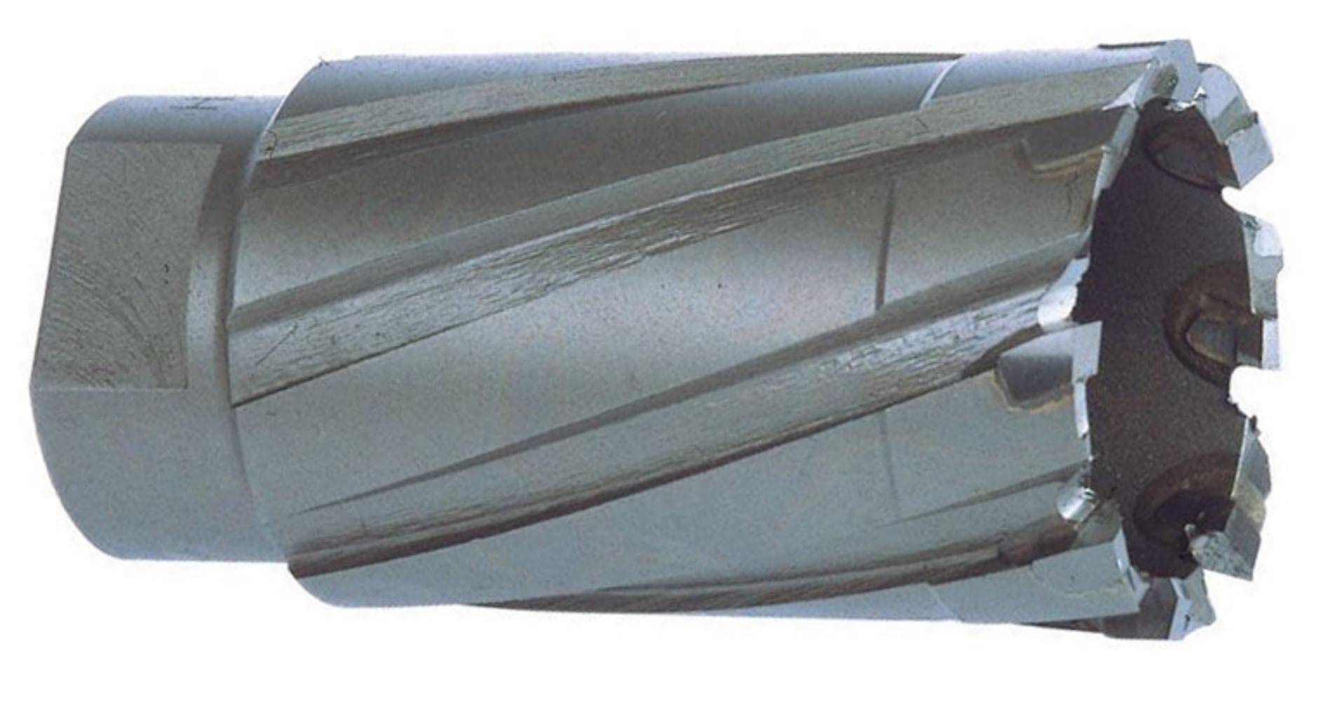 Ruko Tungsten Carbide Core Drill Bit with Cutting Edges and Threaded Retainer, Bright Finish, 70.0 mm Diameter, 84.0 mm Length, R108070