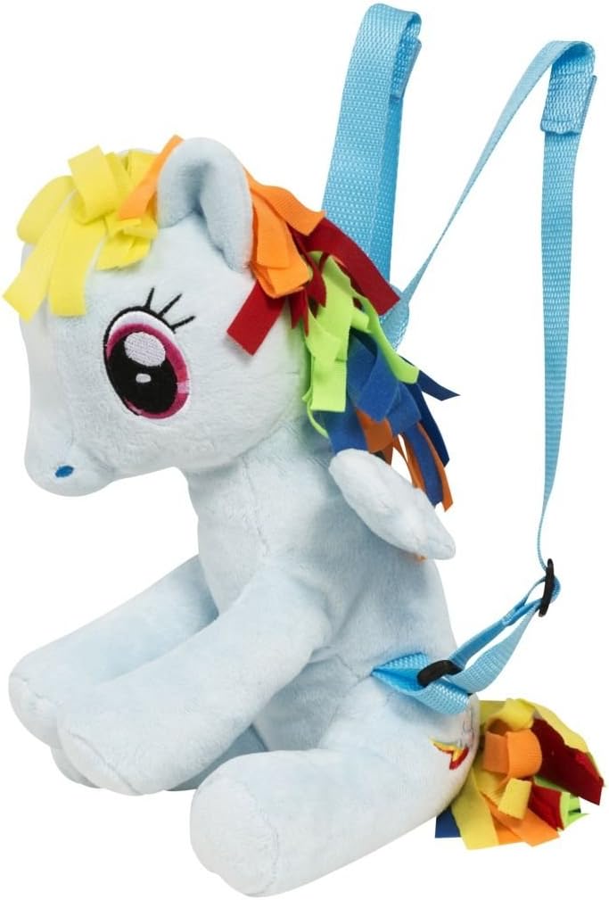 Kids Backpack Unicorn, Minions Girls Boys Nursery School Book Bag Fluffy Plush Backpack (Rainbow Dash Plush Backpack)