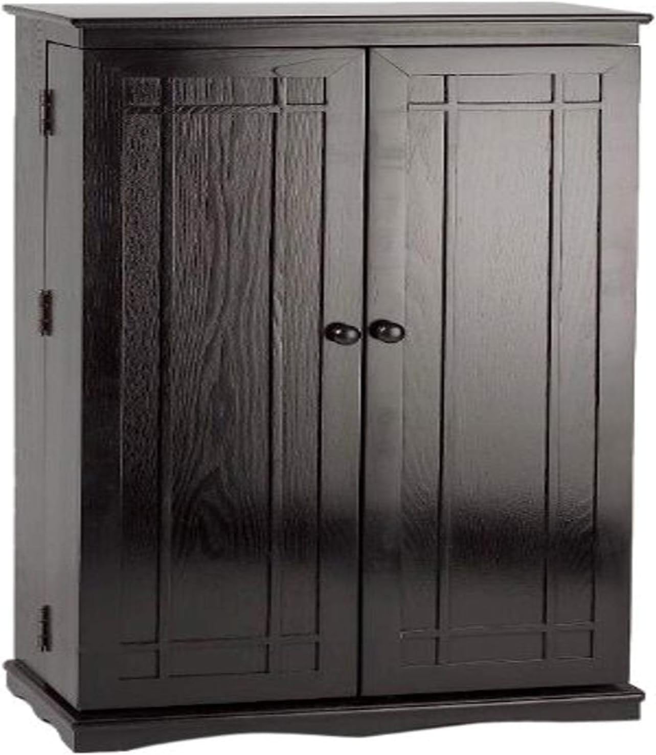 Amazon Com Leslie Dame Solid Oak Multimedia Storage Cabinet With Classic Mission Style Doors Black Furniture Decor