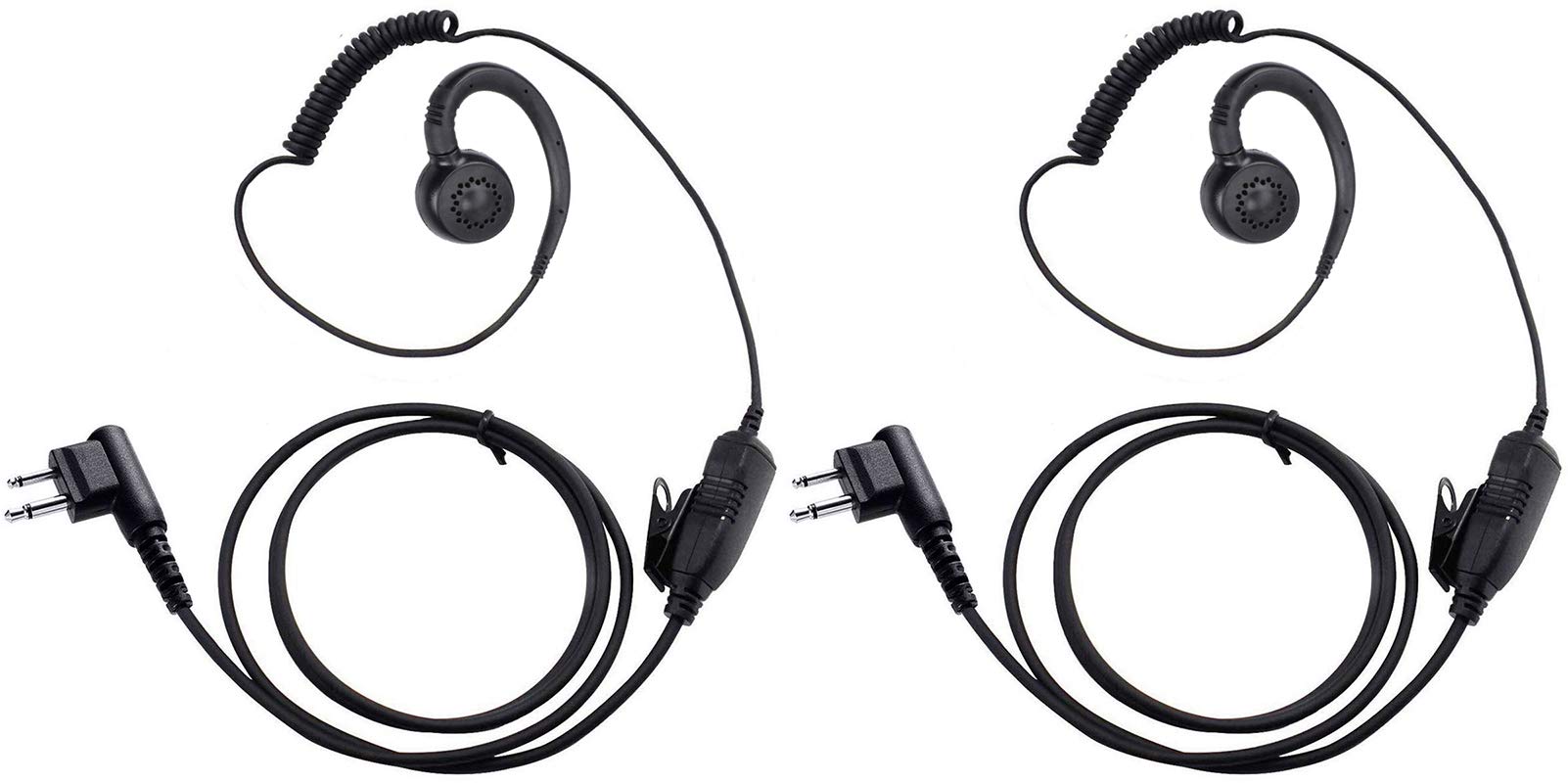 Photo 1 of abcGoodefg Two Way Radio Earpiece, 2 Pin Walkie Talkie Earpiece Headset with PTT Mic Compatible with Motorola Talkabout CP200 CP200D CLS1110 (2Pack)