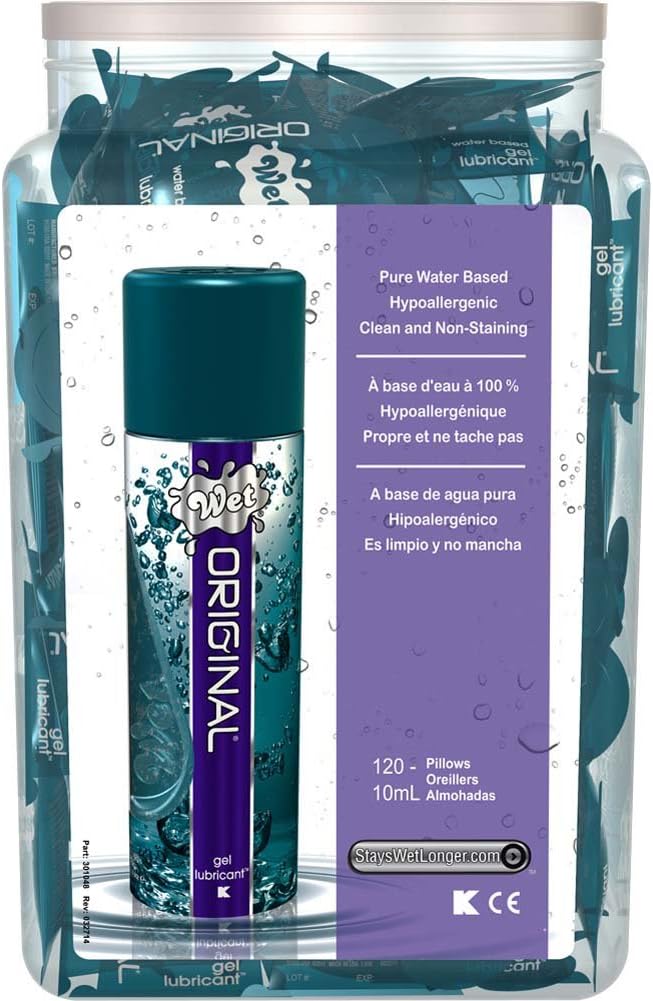 Wet Original Waterbased Gel Personal Lubricant - 10 Ml Pillows Bowl Of 120 Wet Original Waterbased