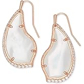Kendra Scott Tulip Rose Gold Drop Earrings In Ivory Pearl