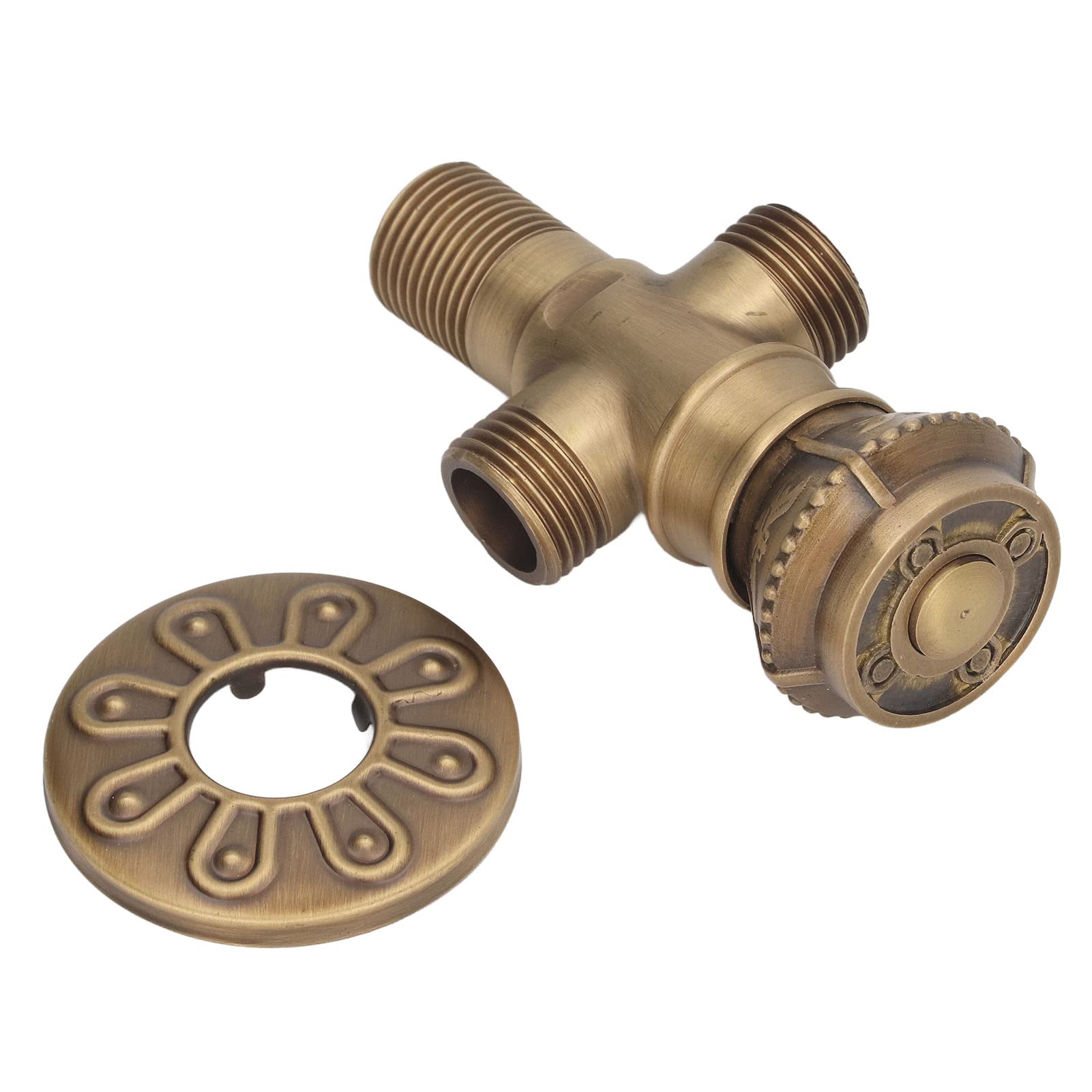 Naroote Radiator Valve, Return Angle Valve Radiator Valves Radiator Air Flow Heat Diverter Brass Antique Angle Stop Valve For Cold and Hot Faucets, Shower Sprayer