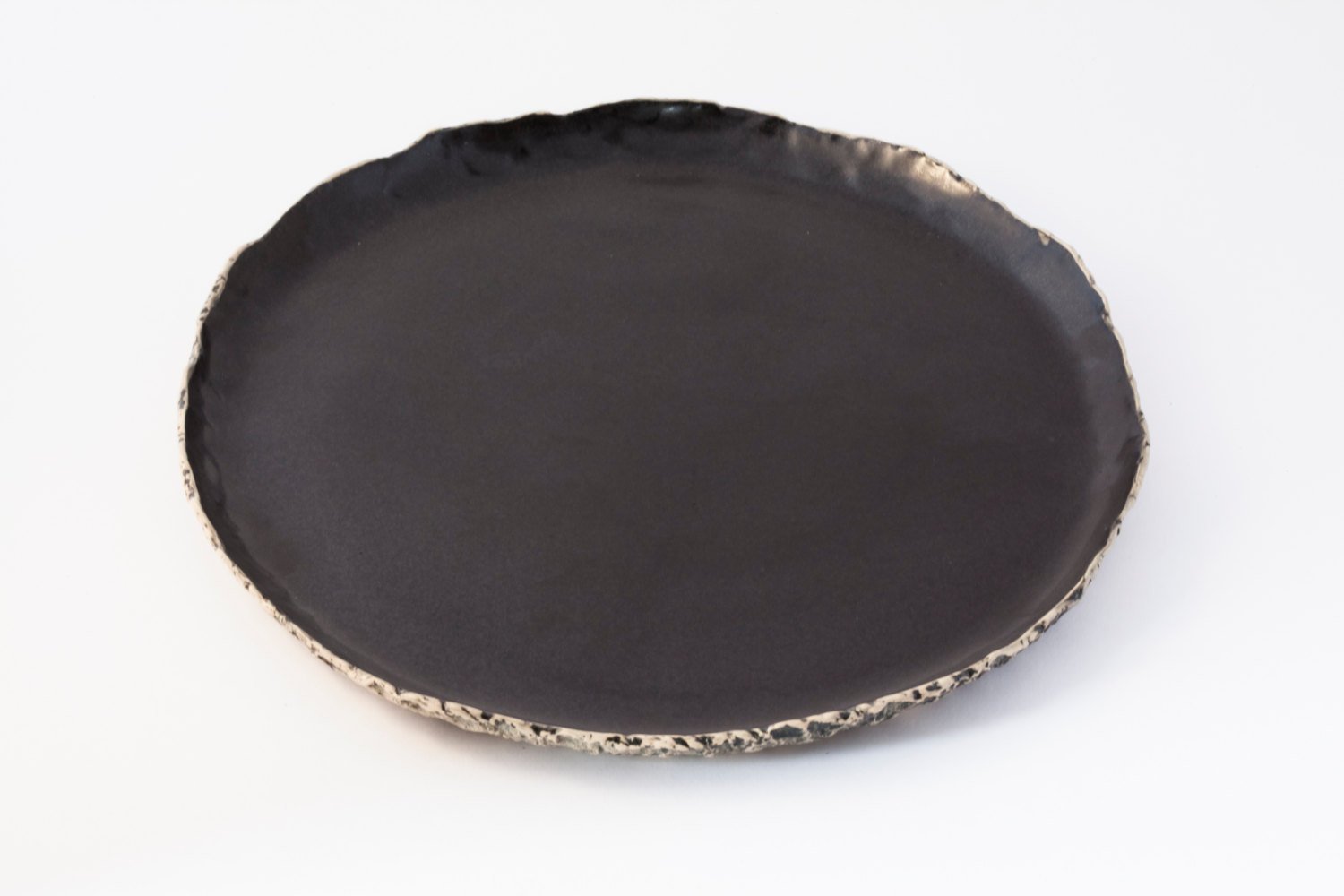 Black dinnerplate, black ceramic plate, Handmade dinner plate