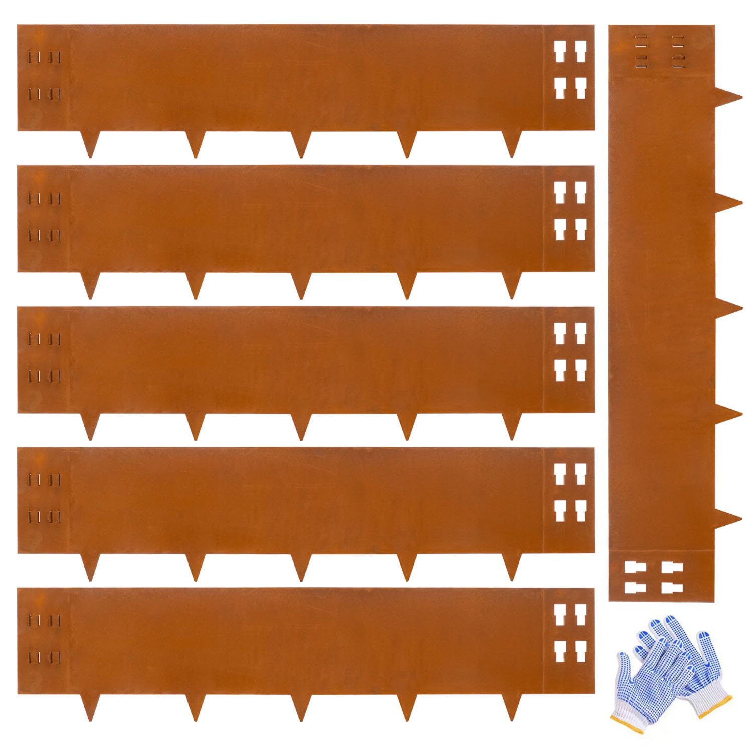Photo 1 of Corten Steel Landscape Edging Metal Garden Edging 40 Inch Strips Landscaping Steel 10 Inch Depth Garden Border Rusted Edge Flower Bed for Lawn Yard Outdoor Plant 6 pcs by GZGNEEVL