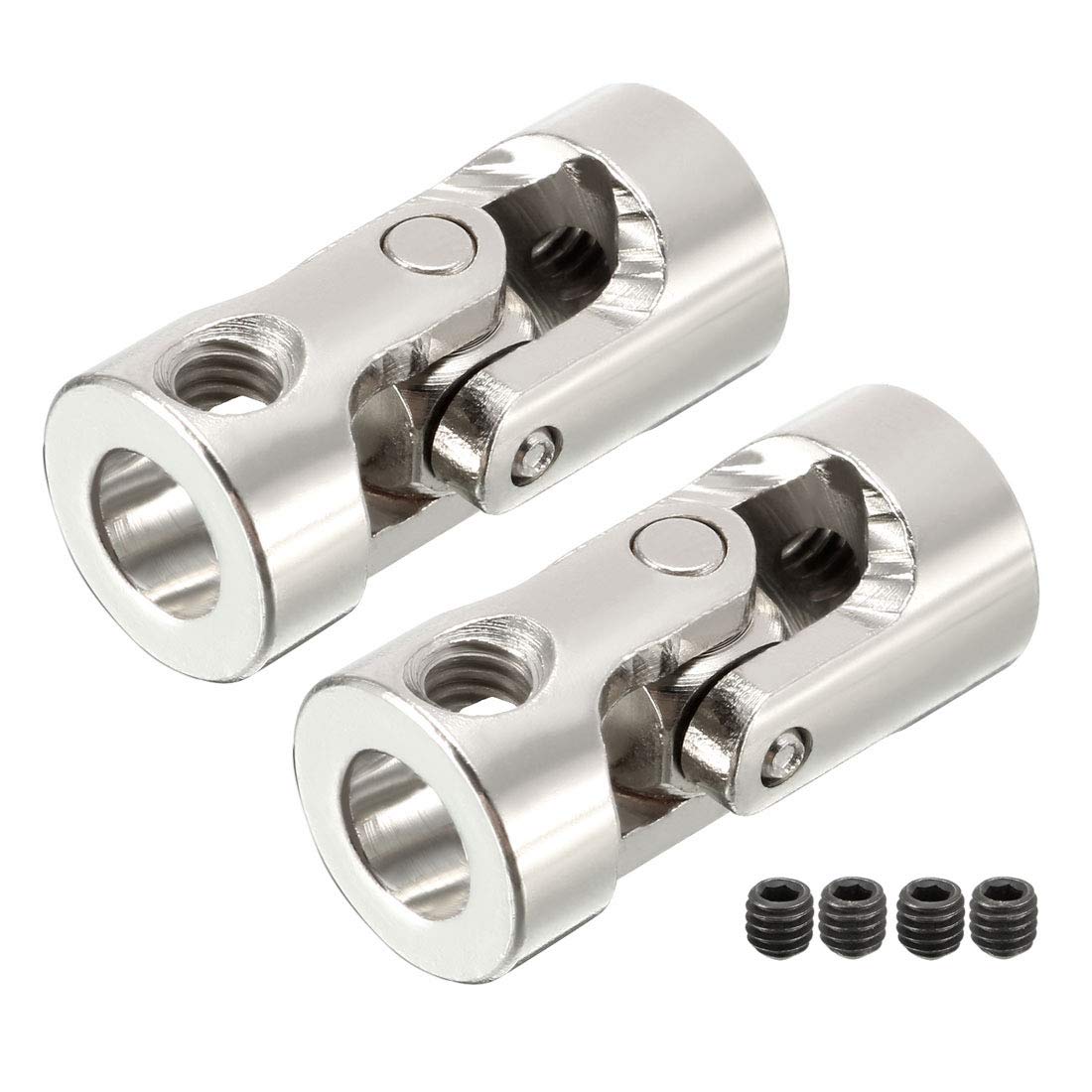 sourcing map 2pcs 6mm to 6mm Inner Dia Rotatable Universal Steering Shaft U Joint Coupler L23XD11