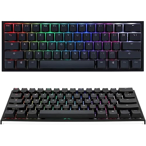 One 2 Mini, All Non-conflicting 61Keys, Cherry MX Mechanical RGB Backlit Gaming Keyboard, PBT Keycaps (Cherry MX Brown, Black)