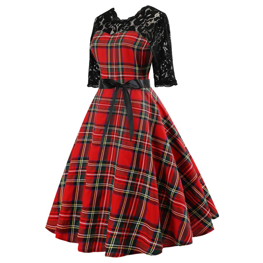 plaid evening gown